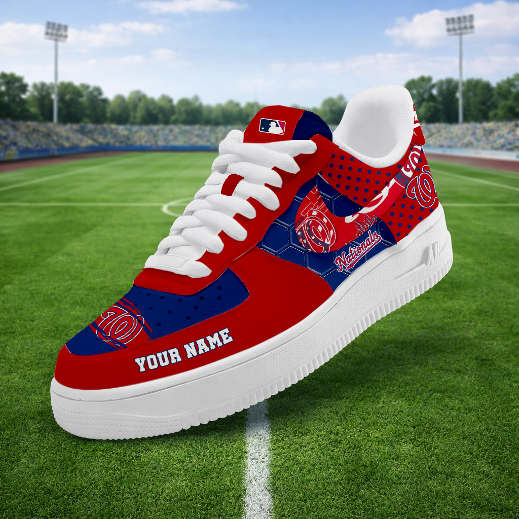 LIMITED EDITION - NEW CUSTOMIZED MLB28 WNS WASHINGTON NATIONALS AF1 SNEAKERS