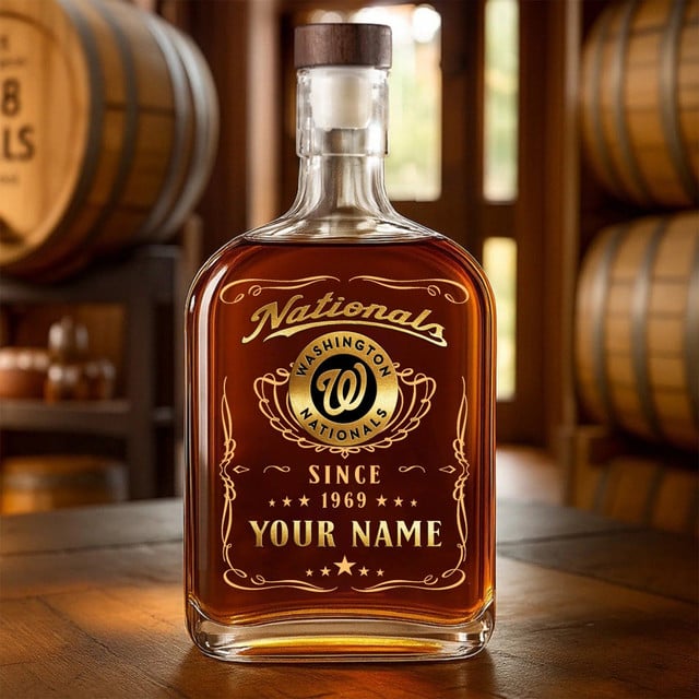 LIMITED EDITION - NEW CUSTOMIZED MLB28 WNS WASHINGTON NATIONALS LUXURY WHISKEY BOTTLE 450ML