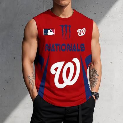 LIMITED EDITION - NEW CUSTOMIZED MLB28 WNS WASHINGTON NATIONALS MEN'S GYM SHIRT