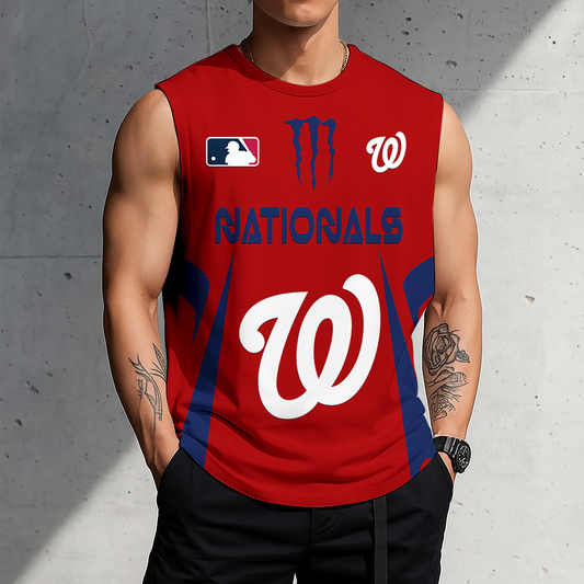 LIMITED EDITION - NEW CUSTOMIZED MLB28 WNS WASHINGTON NATIONALS MEN'S GYM SHIRT