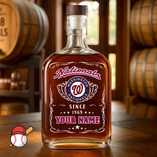 LIMITED EDITION - NEW CUSTOMIZED MLB28 WNS WASHINGTON NATIONALS LUXURY WHISKEY BOTTLE 450ML