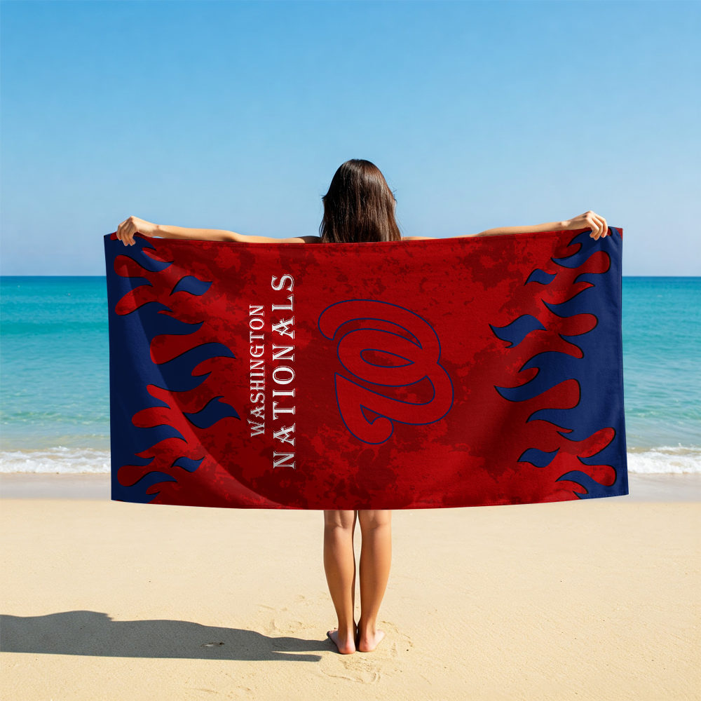LIMITED EDITION - NEW CUSTOMIZED MLB28 WNS WASHINGTON NATIONALS BEACH TOWEL FOR FAN