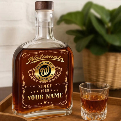 LIMITED EDITION - NEW CUSTOMIZED MLB28 WNS WASHINGTON NATIONALS LUXURY WHISKEY BOTTLE 450ML