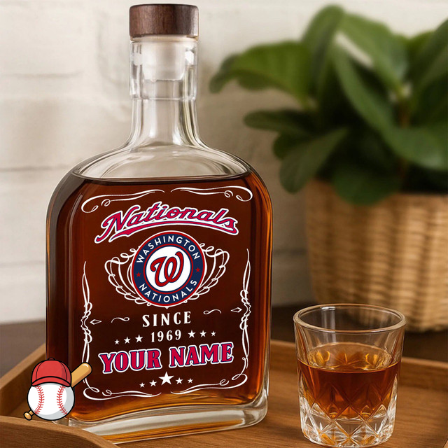 LIMITED EDITION - NEW CUSTOMIZED MLB28 WNS WASHINGTON NATIONALS LUXURY WHISKEY BOTTLE 450ML