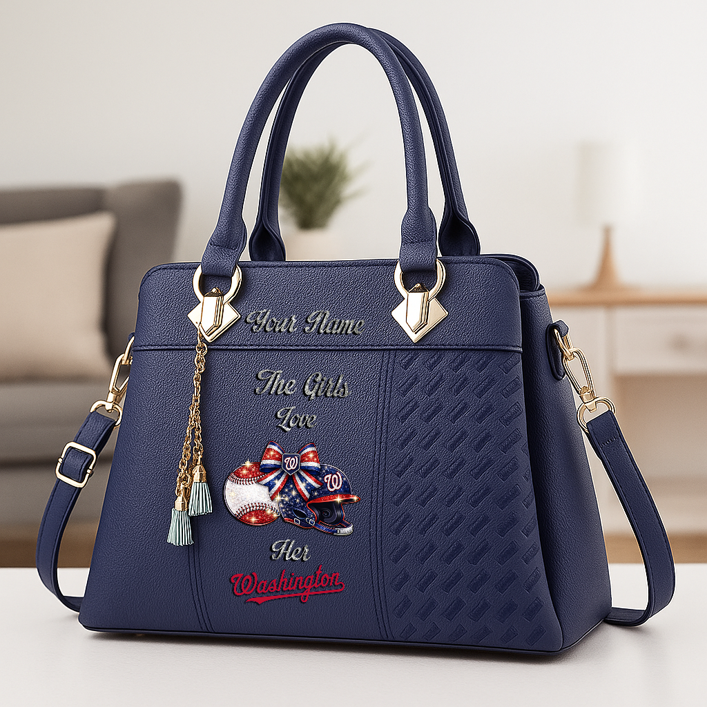 LIMITED EDITION - NEW CUSTOMIZED MLB28 WNS WASHINGTON NATIONALS ZIP HANDBAG MULTICOLOR