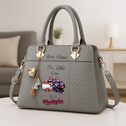 LIMITED EDITION - NEW CUSTOMIZED MLB28 WNS WASHINGTON NATIONALS ZIP HANDBAG MULTICOLOR