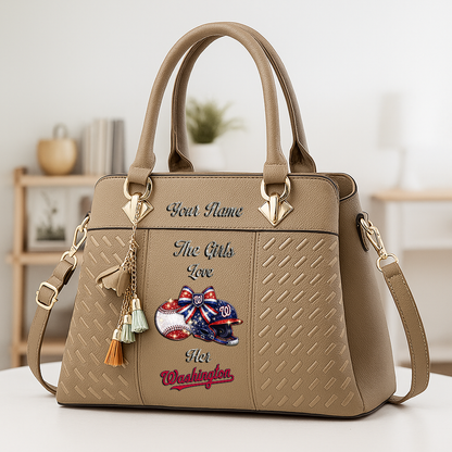 LIMITED EDITION - NEW CUSTOMIZED MLB28 WNS WASHINGTON NATIONALS ZIP HANDBAG MULTICOLOR