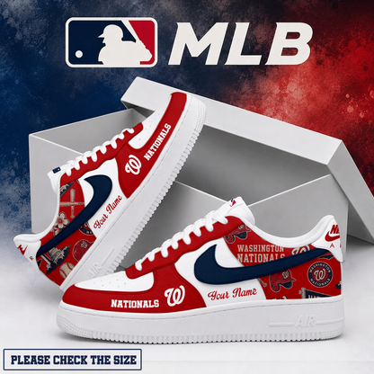 LIMITED EDITION - NEW CUSTOMIZED MLB28 WNS WASHINGTON NATIONALS AF1 SHOES