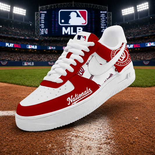 LIMITED EDITION - NEW CUSTOMIZED MLB28 WNS WASHINGTON NATIONALS AF1 SHOES