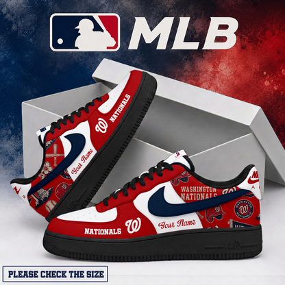 LIMITED EDITION - NEW CUSTOMIZED MLB28 WNS WASHINGTON NATIONALS AF1 SHOES