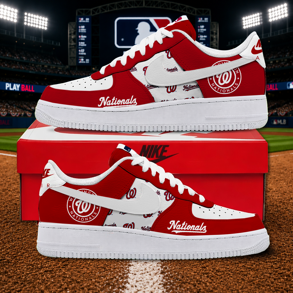 LIMITED EDITION - NEW CUSTOMIZED MLB28 WNS WASHINGTON NATIONALS AF1 SHOES
