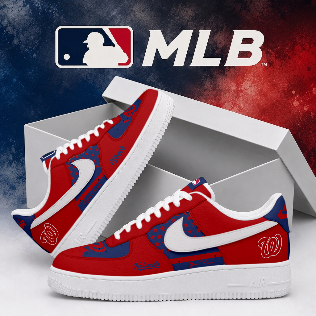 LIMITED EDITION - NEW CUSTOMIZED MLB28 WNS WASHINGTON NATIONALS AF1 SHOES
