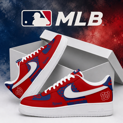 LIMITED EDITION - NEW CUSTOMIZED MLB28 WNS WASHINGTON NATIONALS AF1 SHOES