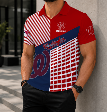 LIMITED EDITION - NEW CUSTOMIZED MLB28 WNS WASHINGTON NATIONALS POLO SHIRT