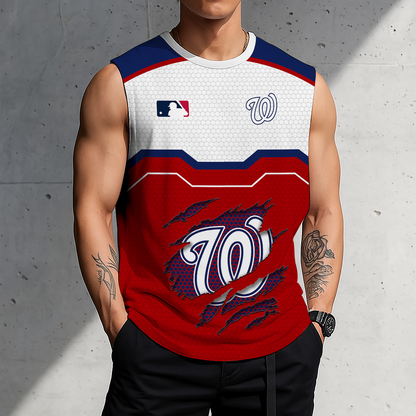 LIMITED EDITION - NEW CUSTOMIZED MLB28 WNS WASHINGTON NATIONALS MEN'S GYM SHIRT