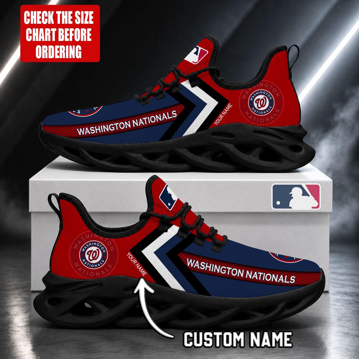 LIMITED EDITION - NEW CUSTOMIZED MLB28 WNS WASHINGTON NATIONALS MAX SOUL SHOES