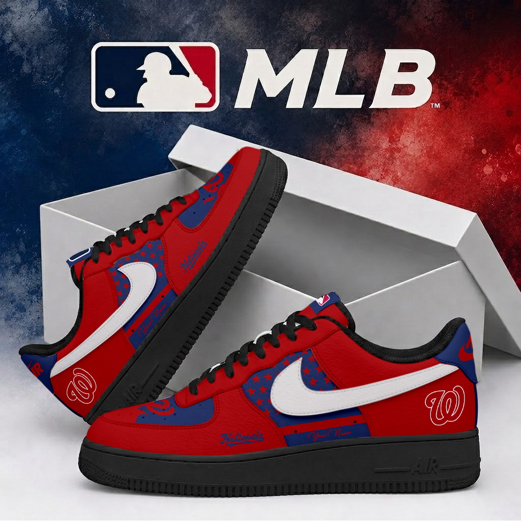 LIMITED EDITION - NEW CUSTOMIZED MLB28 WNS WASHINGTON NATIONALS AF1 SHOES