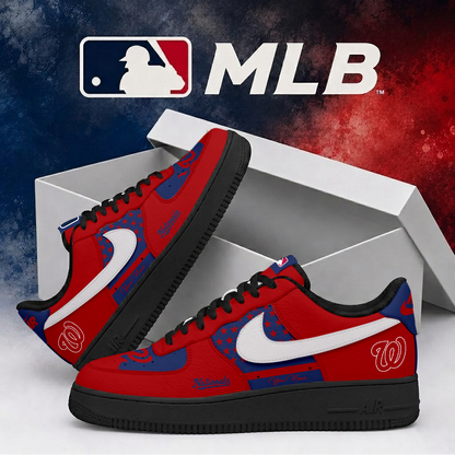 LIMITED EDITION - NEW CUSTOMIZED MLB28 WNS WASHINGTON NATIONALS AF1 SHOES