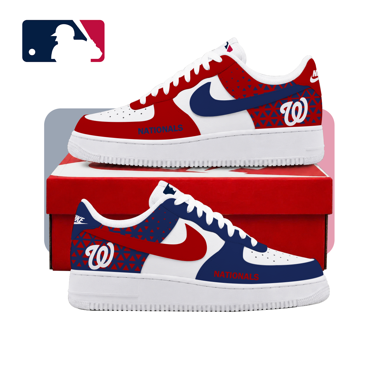VIRAL EDITION - NEW CUSTOMIZED MLB28 WNS WASHINGTON NATIONALS AF1 SHOES