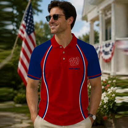 [FLASH SALE] NEW CUSTOMIZED MLB28 WNS WASHINGTON NATIONALS POLO SHIRT