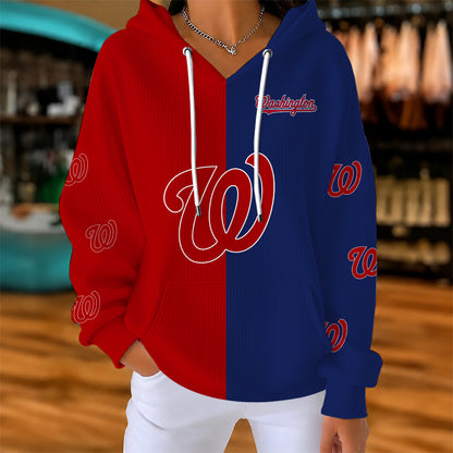 [FLASH SALE] NEW CUSTOMIZED MLB28 WNS WASHINGTON NATIONALS RIBBED HOODIE & SWEATSHIRT