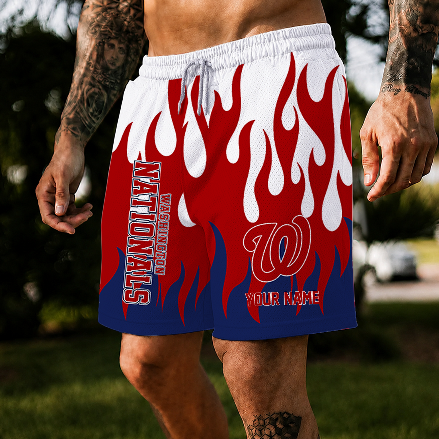 [FLASH SALE] NEW CUSTOMIZED MLB28 WNS WASHINGTON NATIONALS SHORT PANTS