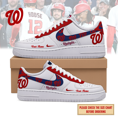 LIMITED EDITION - NEW CUSTOMIZED MLB28 WNS WASHINGTON NATIONALS AF1 SHOES