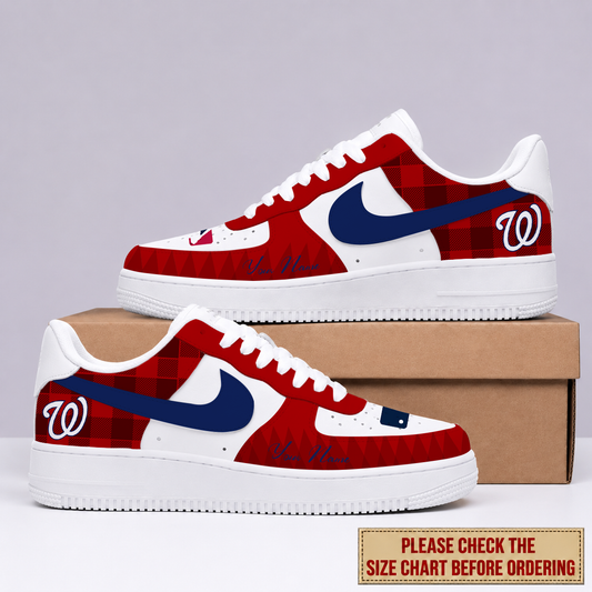 LIMITED EDITION - NEW CUSTOMIZED MLB28 WNS WASHINGTON NATIONALS AF1 SHOES