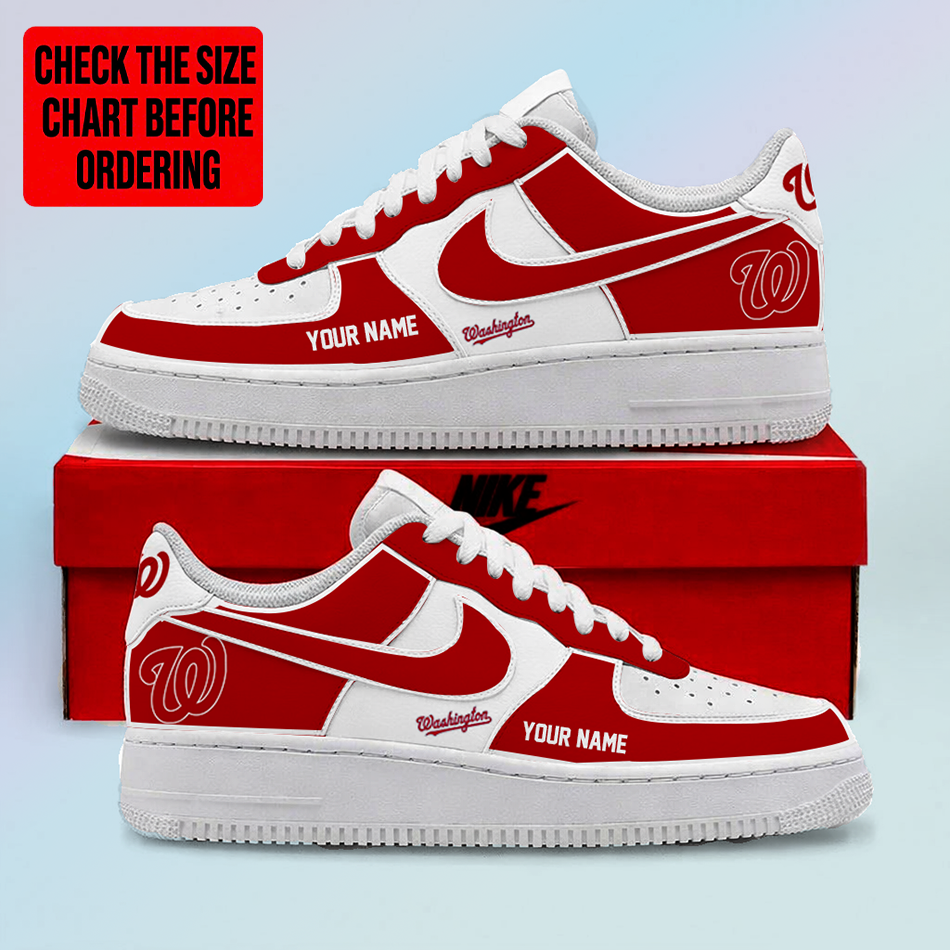 LIMITED EDITION - NEW CUSTOMIZED MLB28 WNS WASHINGTON NATIONALS AF1 SHOES