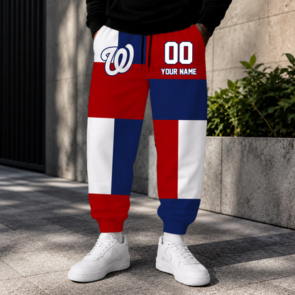 ELITE EDITION - NEW CUSTOMIZED MLB28 WNS WASHINGTON NATIONALS SWEATPANTS