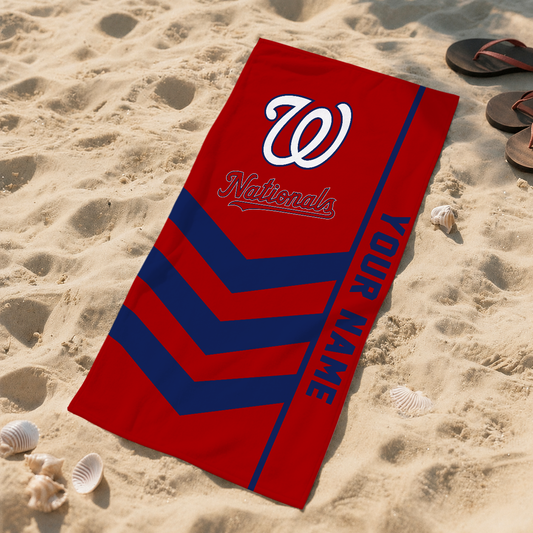 LIMITED EDITION - NEW CUSTOMIZED MLB28 WNS WASHINGTON NATIONALS BEACH TOWEL FOR FAN