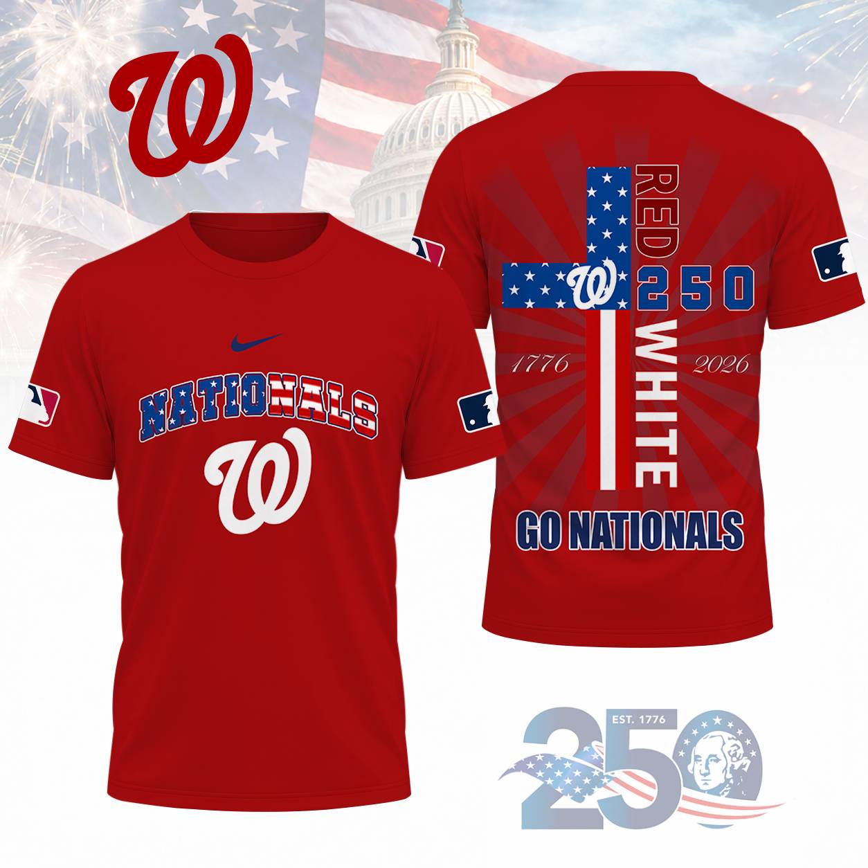 LIMITED EDITION - NEW CUSTOMIZED MLB28 WNS WASHINGTON NATIONALS T-SHIRT, POLO SHIRT, ZIP POLO SHIRT, SWEATSHIRT, HOODIE & ZIP HOODIE