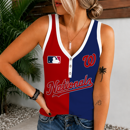 [FLASH SALE] NEW CUSTOMIZED MLB28 WNS WASHINGTON NATIONALS WOMEN'S V-NECK TANK TOP