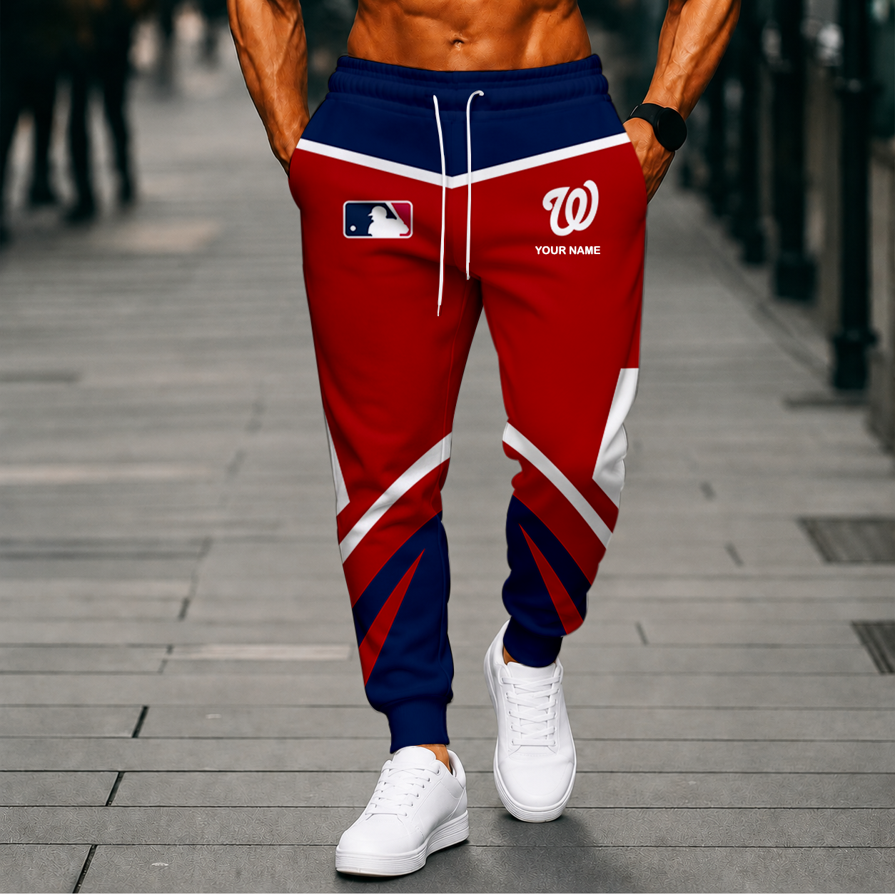 LIMITED EDITION - NEW CUSTOMIZED MLB28 WNS WASHINGTON NATIONALS SWEATPANTS