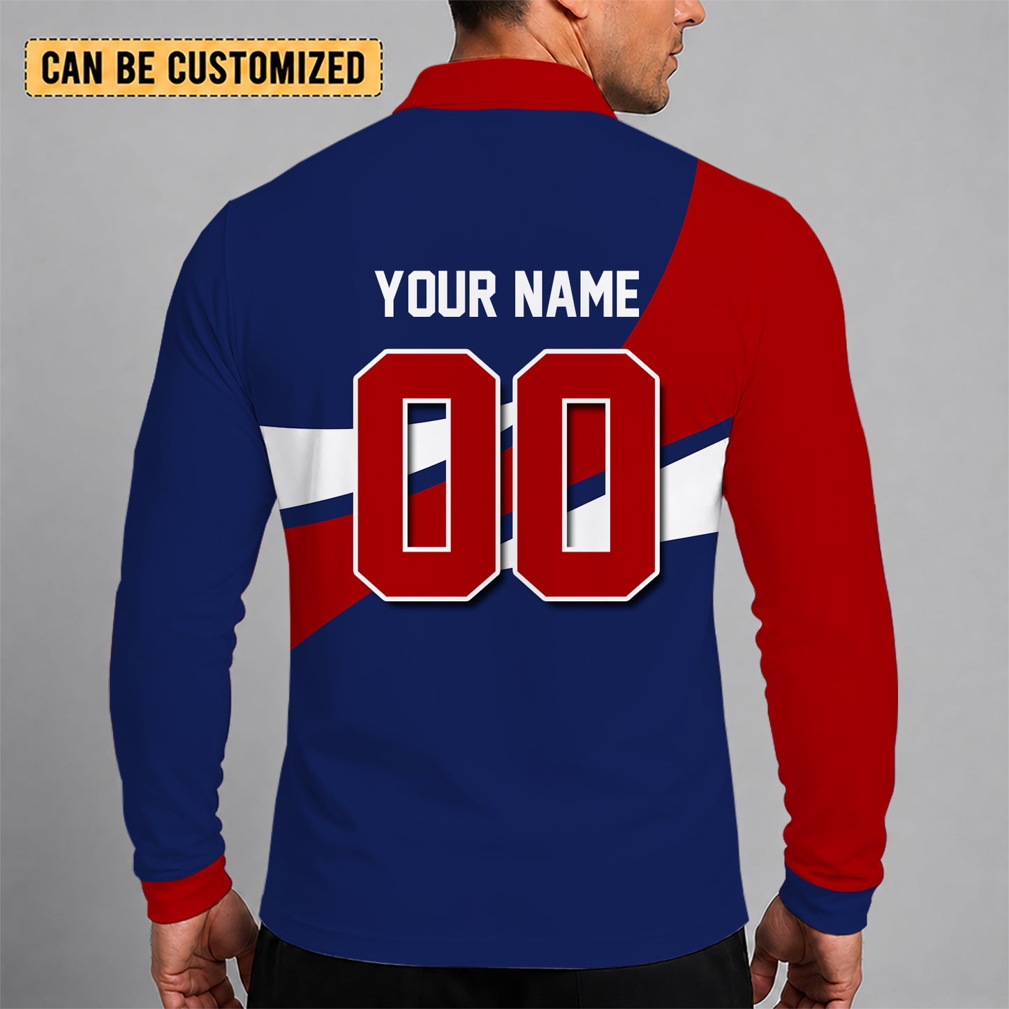 [FLASH SALE] NEW CUSTOMIZED MLB28 WNS WASHINGTON NATIONALS MEN'S LONG SLEEVE POLO