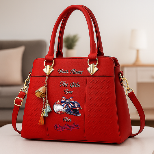 LIMITED EDITION - NEW CUSTOMIZED MLB28 WNS WASHINGTON NATIONALS ZIP HANDBAG MULTICOLOR