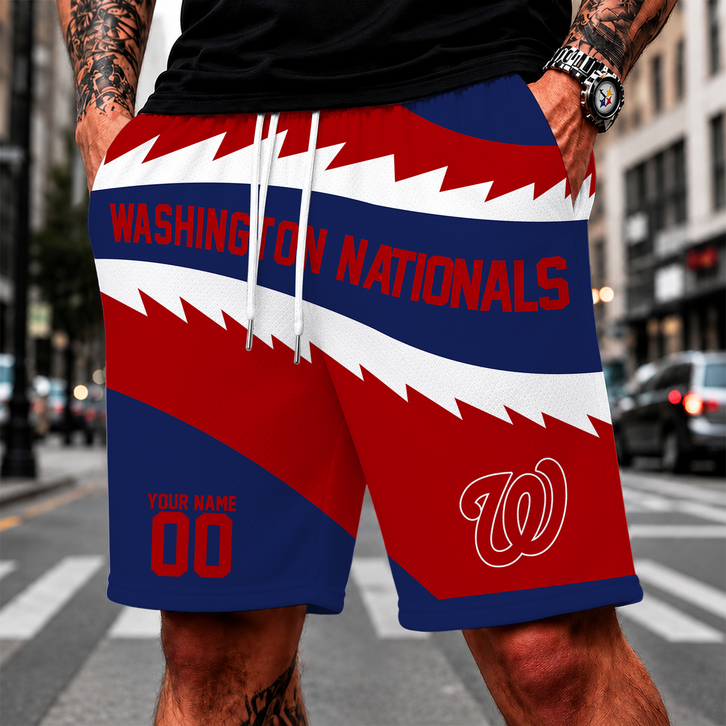 [FLASH SALE] NEW CUSTOMIZED MLB28 WNS WASHINGTON NATIONALS SHORT PANTS