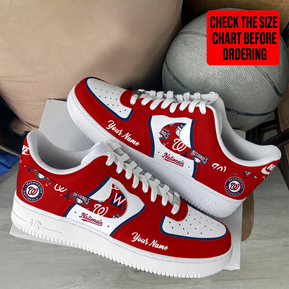 LIMITED EDITION - NEW CUSTOMIZED MLB28 WNS WASHINGTON NATIONALS AF1 SHOES