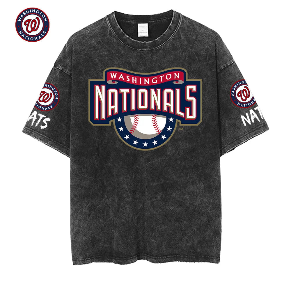 [FLASH SALE] NEW CUSTOMIZED MLB28 WNS WASHINGTON NATIONALS MULTICOLOR WASHED TEE