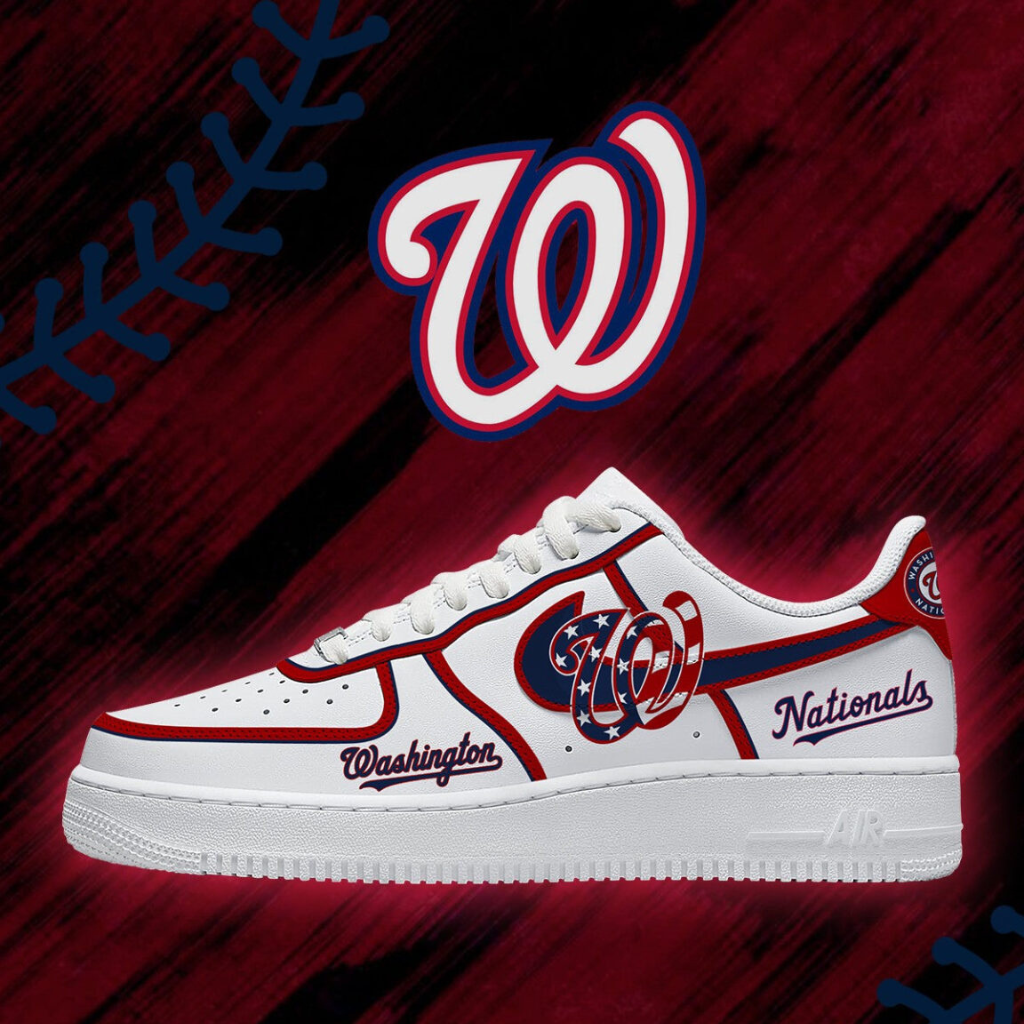 LIMITED EDITION - NEW CUSTOMIZED MLB28 WNS WASHINGTON NATIONALS AF1 SHOES