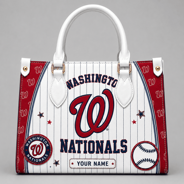 [FLASH SALE] NEW CUSTOMIZED MLB28 WNS WASHINGTON NATIONALS LEATHER HANDBAG