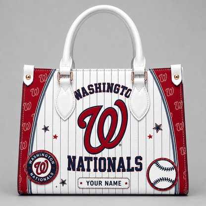 [FLASH SALE] NEW CUSTOMIZED MLB28 WNS WASHINGTON NATIONALS LEATHER HANDBAG