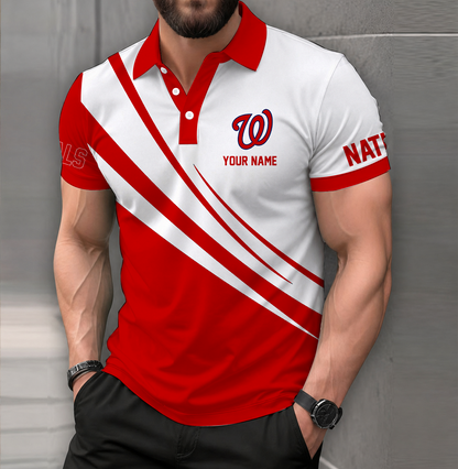 LIMITED EDITION - NEW CUSTOMIZED MLB28 WNS WASHINGTON NATIONALS POLO SHIRT