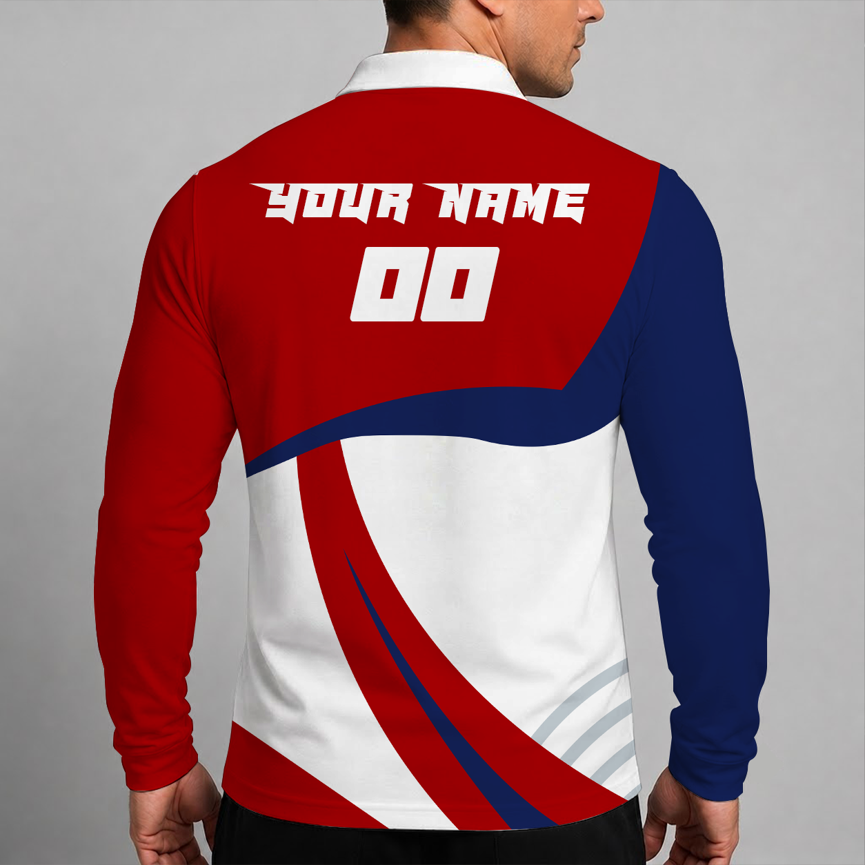 [FLASH SALE] NEW CUSTOMIZED MLB28 WNS WASHINGTON NATIONALS MEN'S LONG SLEEVE POLO