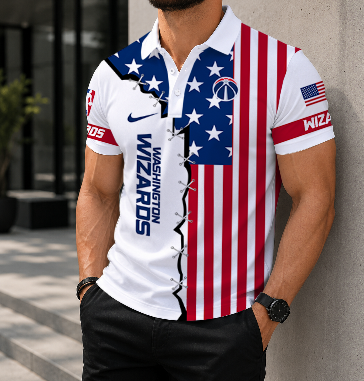 LIMITED EDITION - NEW CUSTOMIZED NBA28 WWI WASHINGTON WIZARDS POLO SHIRT, ZIP POLO SHIRT & T-SHIRTS