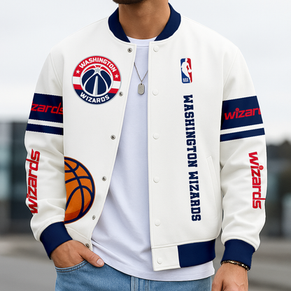 LIMITED EDITION - NEW CUSTOMIZED NBA28 WW WASHINGTON WIZARDS BASEBALL JACKET