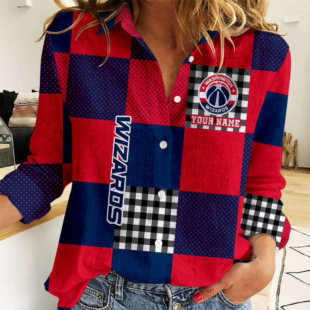 LIMITED EDITION - NEW CUSTOMIZED NBA28 WWI WASHINGTON WIZARDS WOMEN CASUAL SHIRT FOR FAN