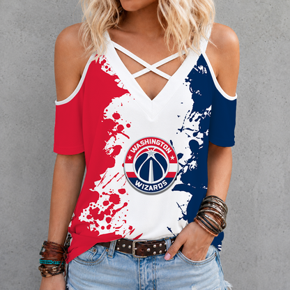 [HOT DEAL] NEW CUSTOMIZED NBA28 WWI WASHINGTON WIZARDS CRISS CROSS V-NECK TOP
