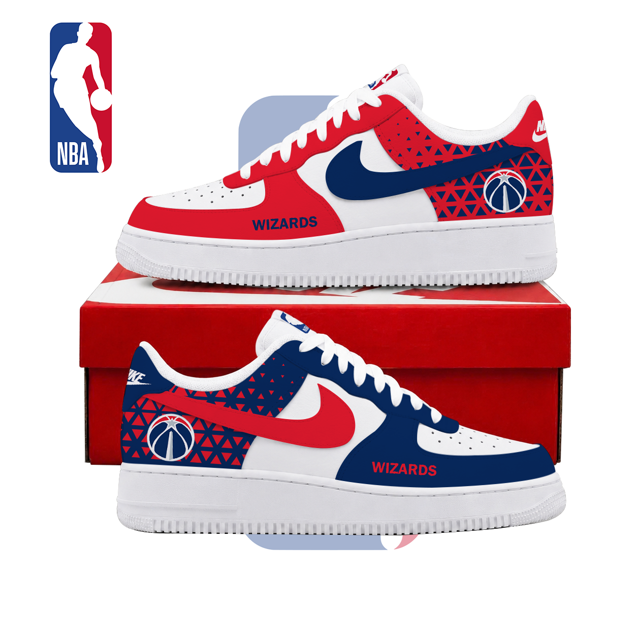 LIMITED EDITION - NEW CUSTOMIZED NBA28 WWI WASHINGTON WIZARDS AF1 SHOES