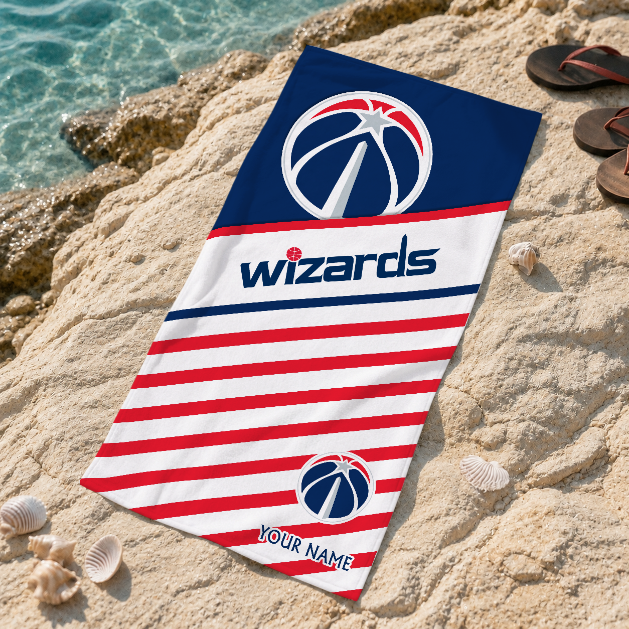 LIMITED EDITION - NEW CUSTOMIZED NBA28 WWI WASHINGTON WIZARDS BEACH TOWEL FOR FAN